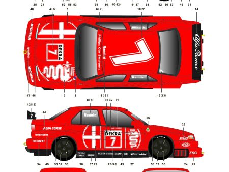 S.K. Decals Alfa Romeo 155 V6 TI DTM 1993 Decals (Tamiya) - 1 24 Scale For Sale