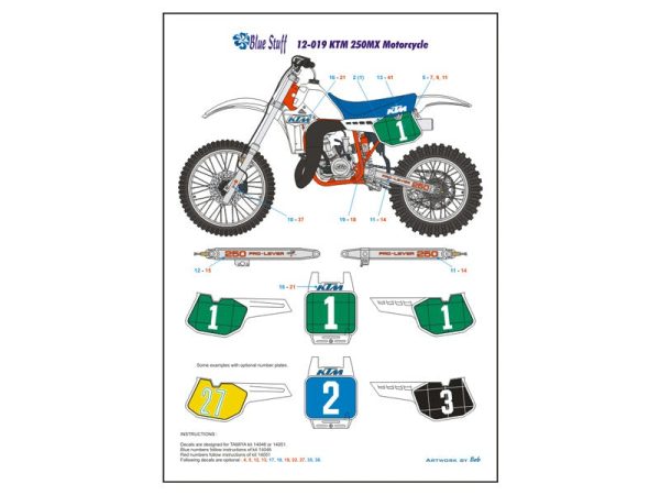 Blue Stuff KTM 250MX Moto - 1 12 Decals Online Sale