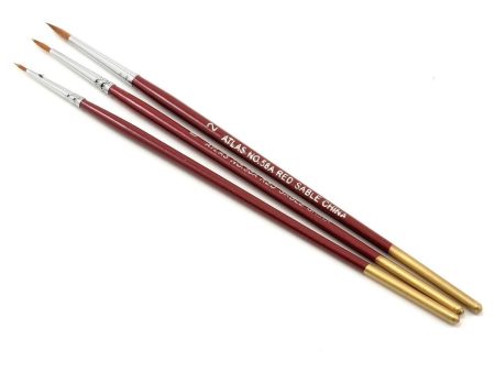 Atlas Brush Co. Red Sable 3pc Brush Set Supply