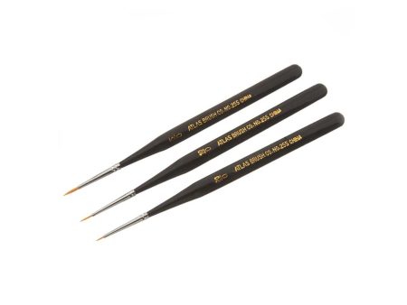 Atlas Brush Co. 255 – Detail Taklon Brushes – 3 pcs For Sale