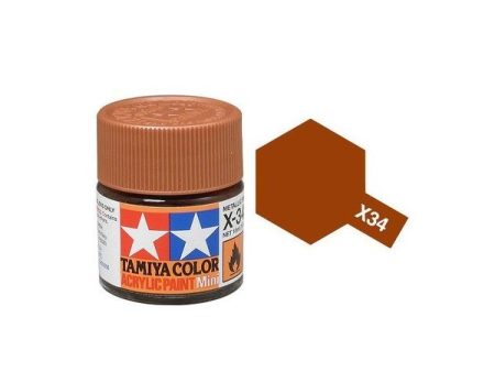 Tamiya Acrylic Mini X-34 Metallic Brown - 10ml Jar Cheap