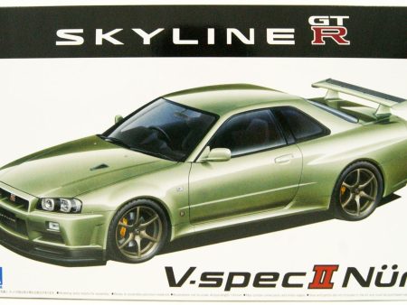 Aoshima Nissan BNR34 Skyline GT-R V-spec II Nur.  02 - 1 24 Scale Model Kit Fashion