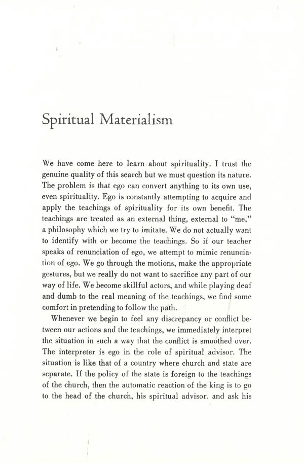 Cutting Through Spiritual Materialism Cheap